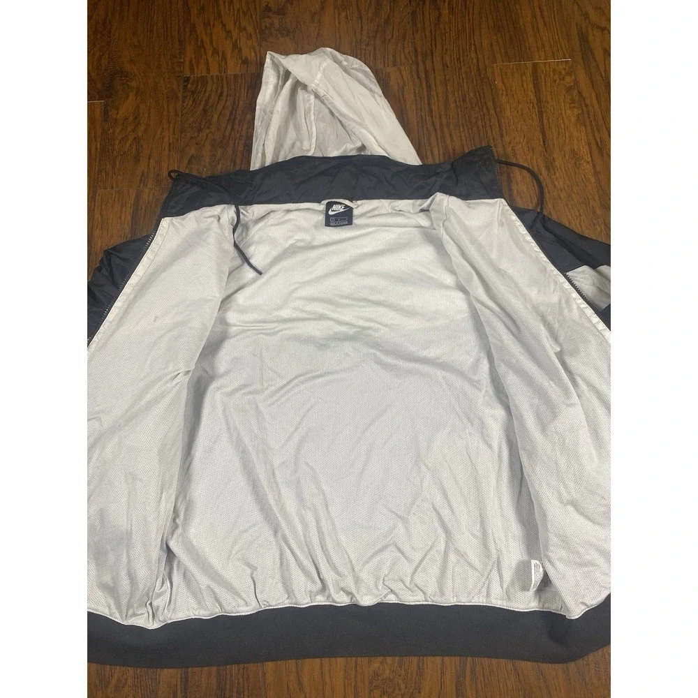 Nike Vtg 90s Y2K Panda Lrg Windrunner Windbreaker Jacket Black White Nylon Glanz